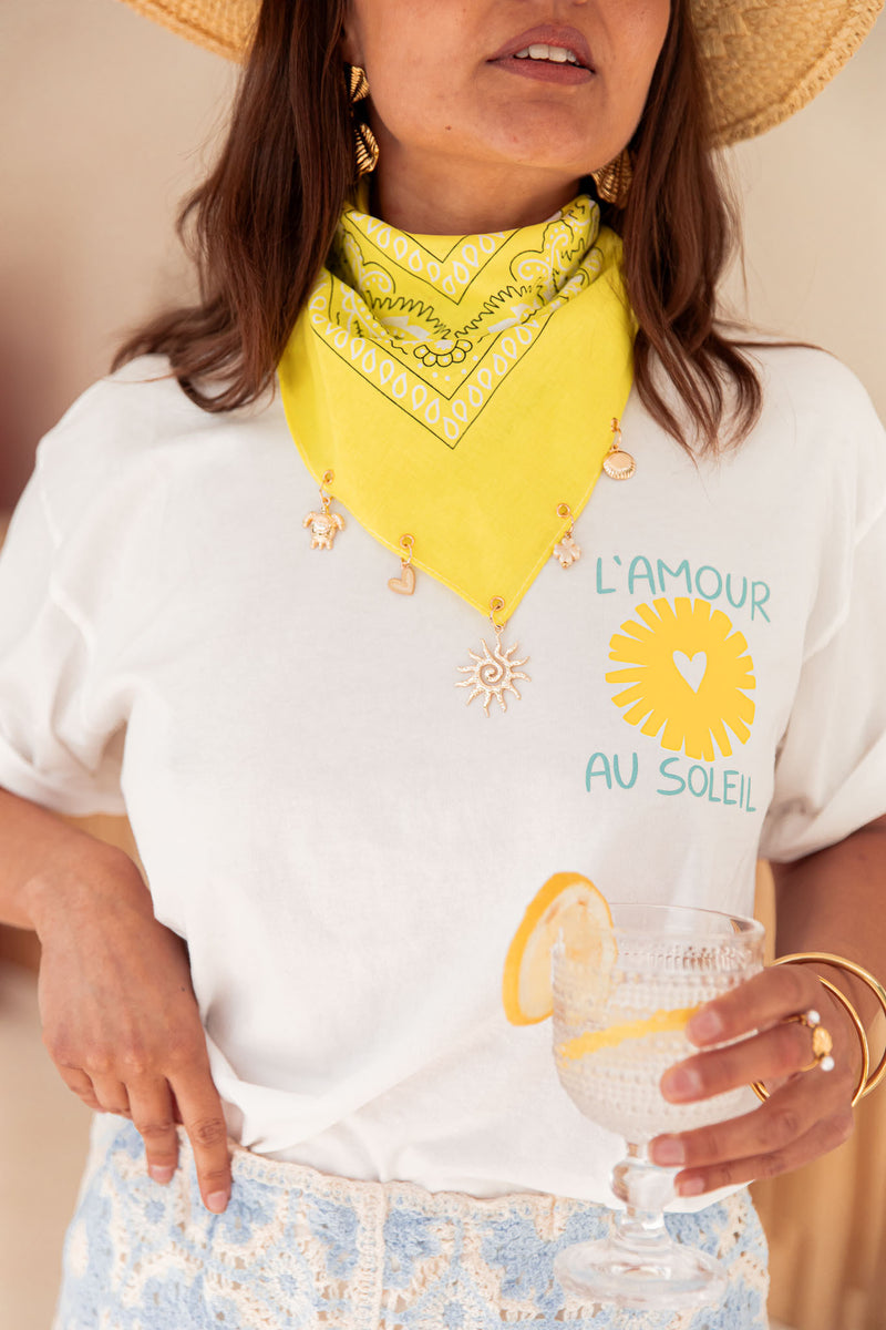 MINAKO Jaune - Foulard Charms