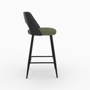 Chaise pour îlot central Mindy tissu bouclé vert kaki 66 cm (lot de 2)