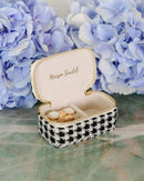 Marie Mini Houndstooth Travel Jewelry Box