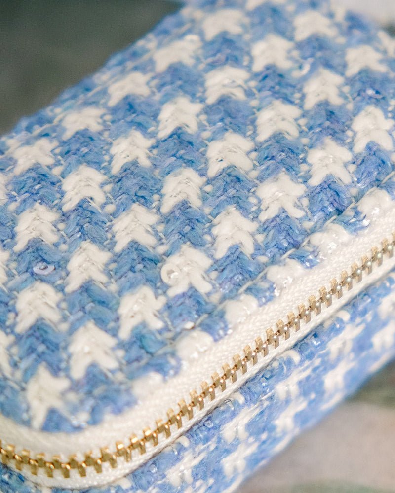 Marie Mini Houndstooth Travel Jewelry Box