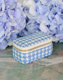 Marie Mini Houndstooth Travel Jewelry Box