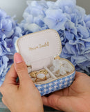 Marie Mini Houndstooth Travel Jewelry Box