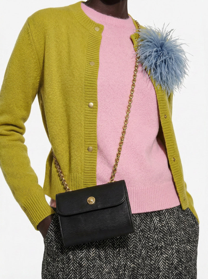 Bolso Chloé Mini De Piel Granulada Negra Con Cadena Dorada