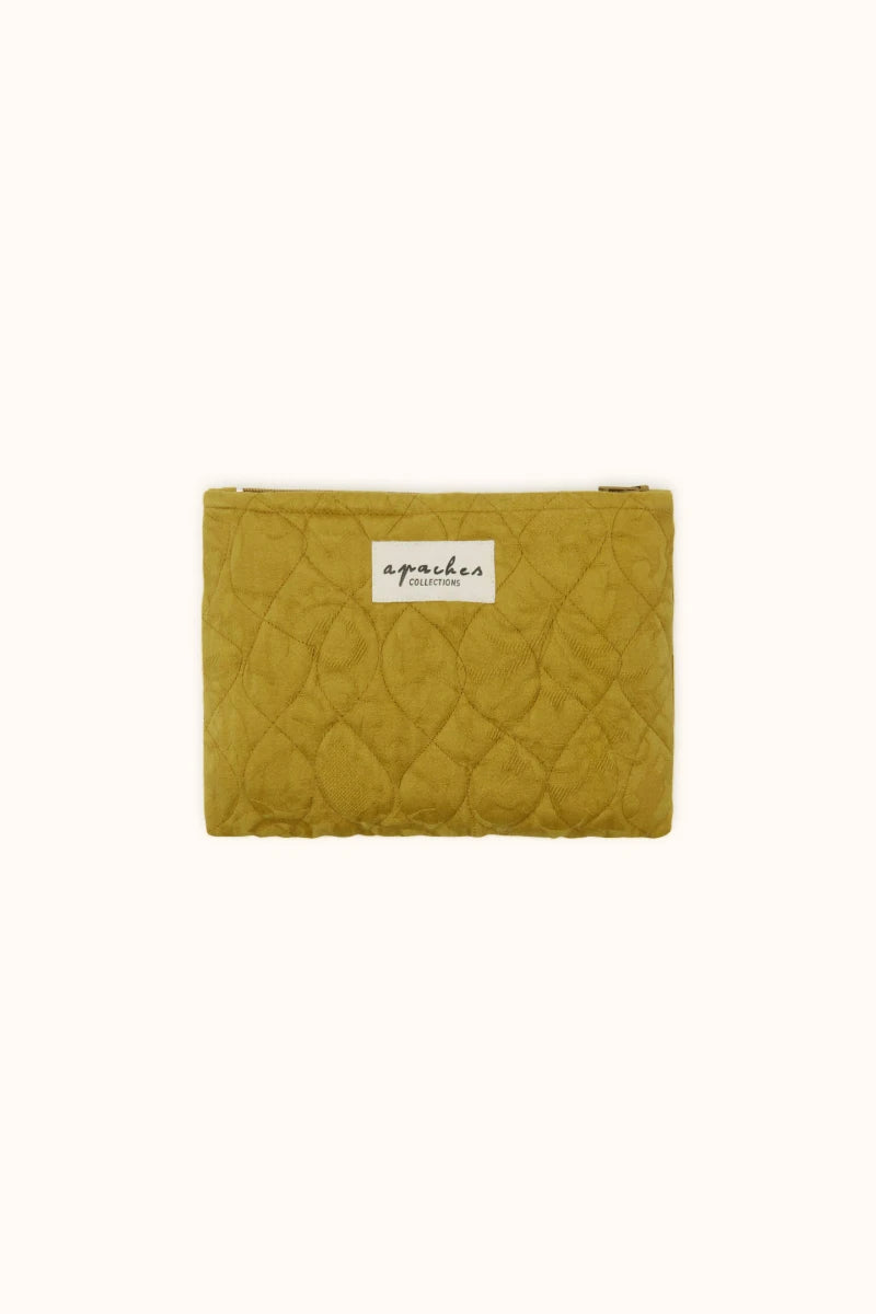 Mini Pochette Mana "Damassé" - Golden Lime