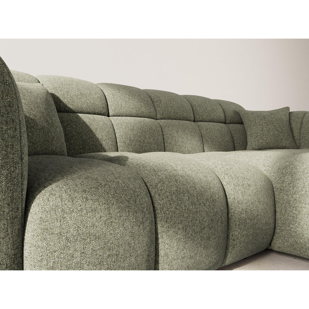 Mini Ray - Canapé D'Angle - 4 Places - Tissu Texturé - Vert Kaki