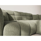 Mini Ray - Canapé D'Angle - 4 Places - Tissu Texturé - Vert Kaki