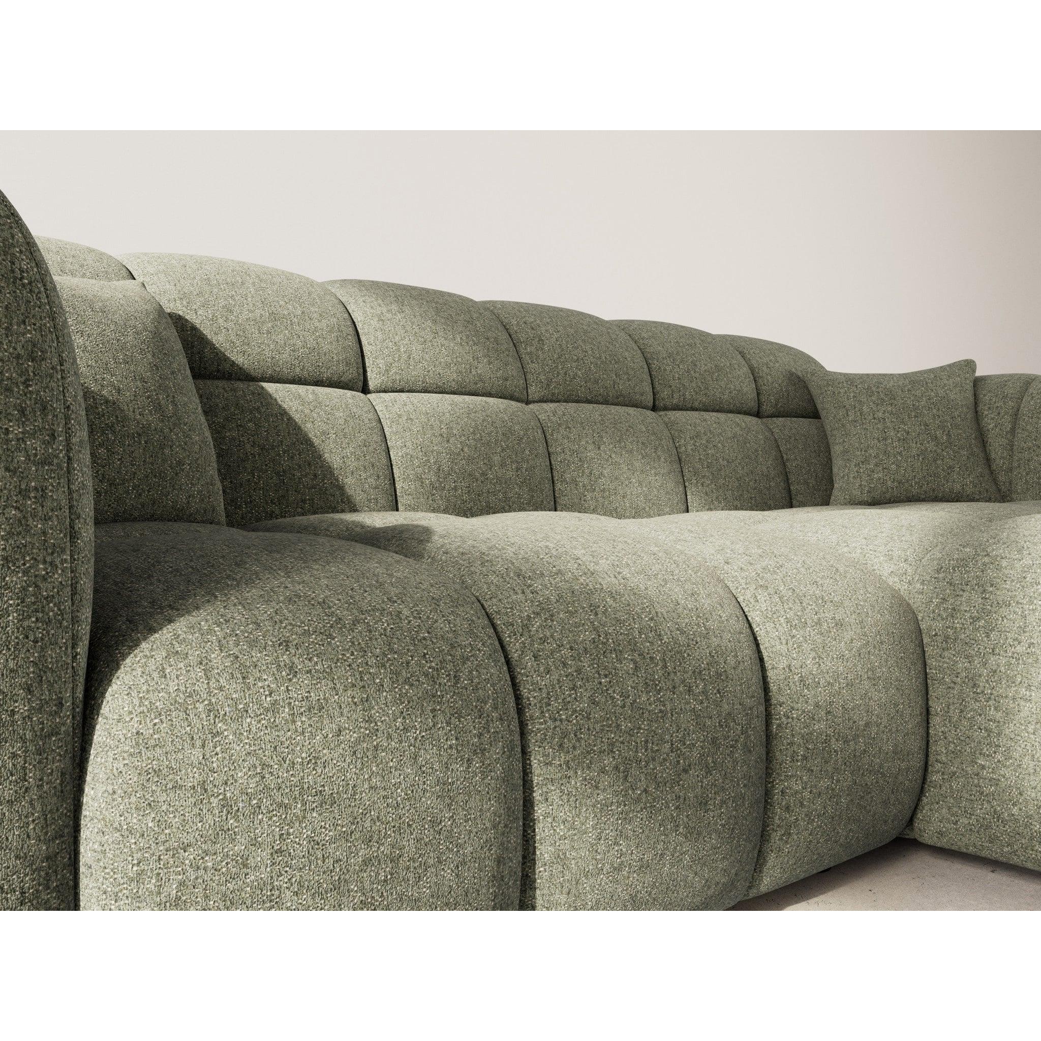 Mini Ray - Canapé D'Angle - 4 Places - Tissu Texturé - Vert Kaki