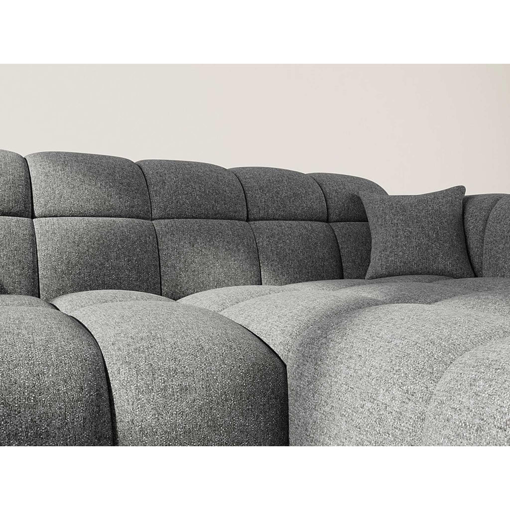 Mini Ray - Canapé D'Angle - 4 Places - Tissu Texturé - Gris Anthracite