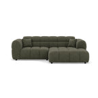 Mini Ray - Canapé D'Angle - 4 Places - Tissu Texturé - Vert Kaki