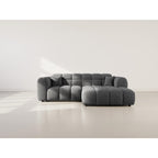 Mini Ray - Canapé D'Angle - 4 Places - Tissu Texturé - Gris Anthracite