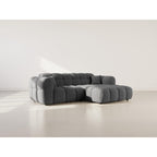 Mini Ray - Canapé D'Angle - 4 Places - Tissu Texturé - Gris Anthracite