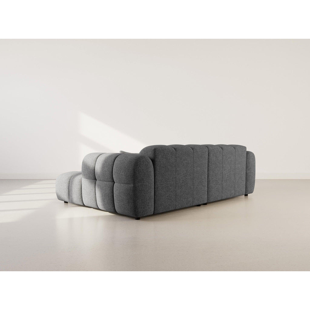 Mini Ray - Canapé D'Angle - 4 Places - Tissu Texturé - Gris Anthracite