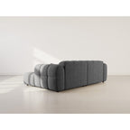 Mini Ray - Canapé D'Angle - 4 Places - Tissu Texturé - Gris Anthracite