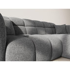 Mini Ray - Canapé D'Angle - 4 Places - Tissu Texturé - Gris Anthracite