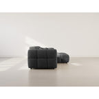Mini Ray - Canapé D'Angle - 4 Places - Tissu Texturé - Gris Anthracite