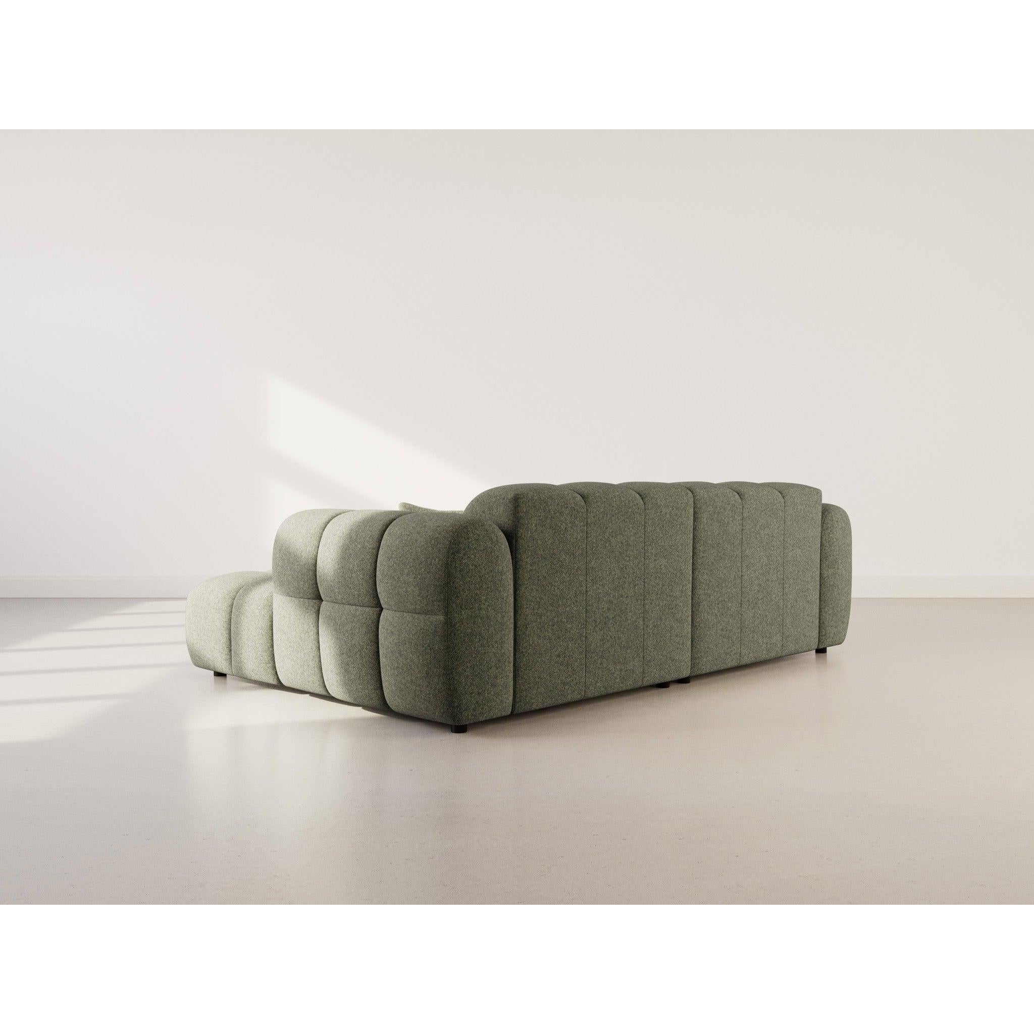 Mini Ray - Canapé D'Angle - 4 Places - Tissu Texturé - Vert Kaki
