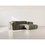 Mini Ray - Canapé D'Angle - 4 Places - Tissu Texturé - Vert Kaki