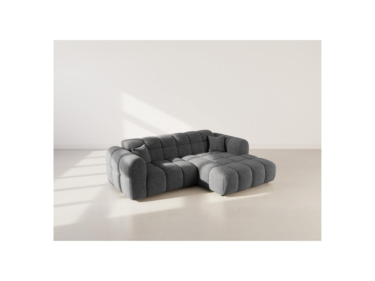 Mini Ray - Canapé D'Angle - 4 Places - Tissu Texturé - Gris Anthracite
