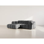 Mini Ray - Canapé D'Angle - 4 Places - Tissu Texturé - Gris Anthracite