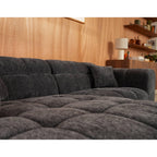 Mini Ray - Canapé D'Angle - 4 Places - Tissu Texturé - Gris Anthracite