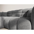Mini Ray - Canapé D'Angle - 4 Places - Tissu Texturé - Gris Anthracite