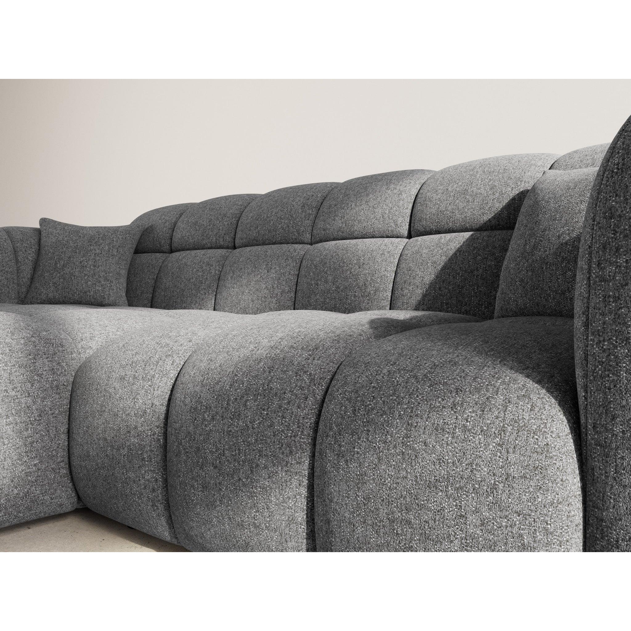 Mini Ray - Canapé D'Angle - 4 Places - Tissu Texturé - Gris Anthracite