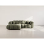 Mini Ray - Canapé D'Angle - 4 Places - Tissu Texturé - Vert Kaki