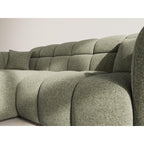 Mini Ray - Canapé D'Angle - 4 Places - Tissu Texturé - Vert Kaki
