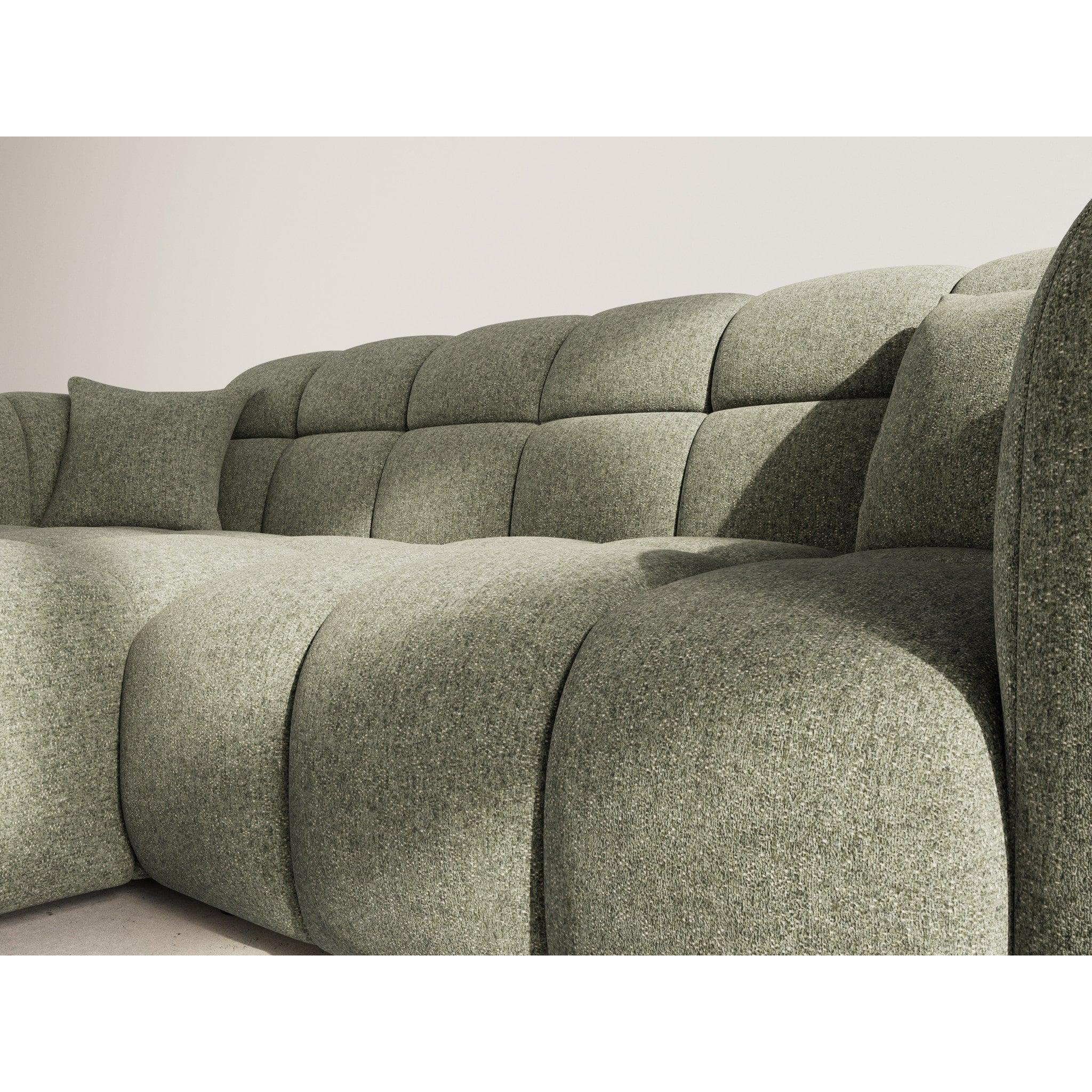Mini Ray - Canapé D'Angle - 4 Places - Tissu Texturé - Vert Kaki