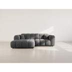 Mini Ray - Canapé D'Angle - 4 Places - Tissu Texturé - Gris Anthracite