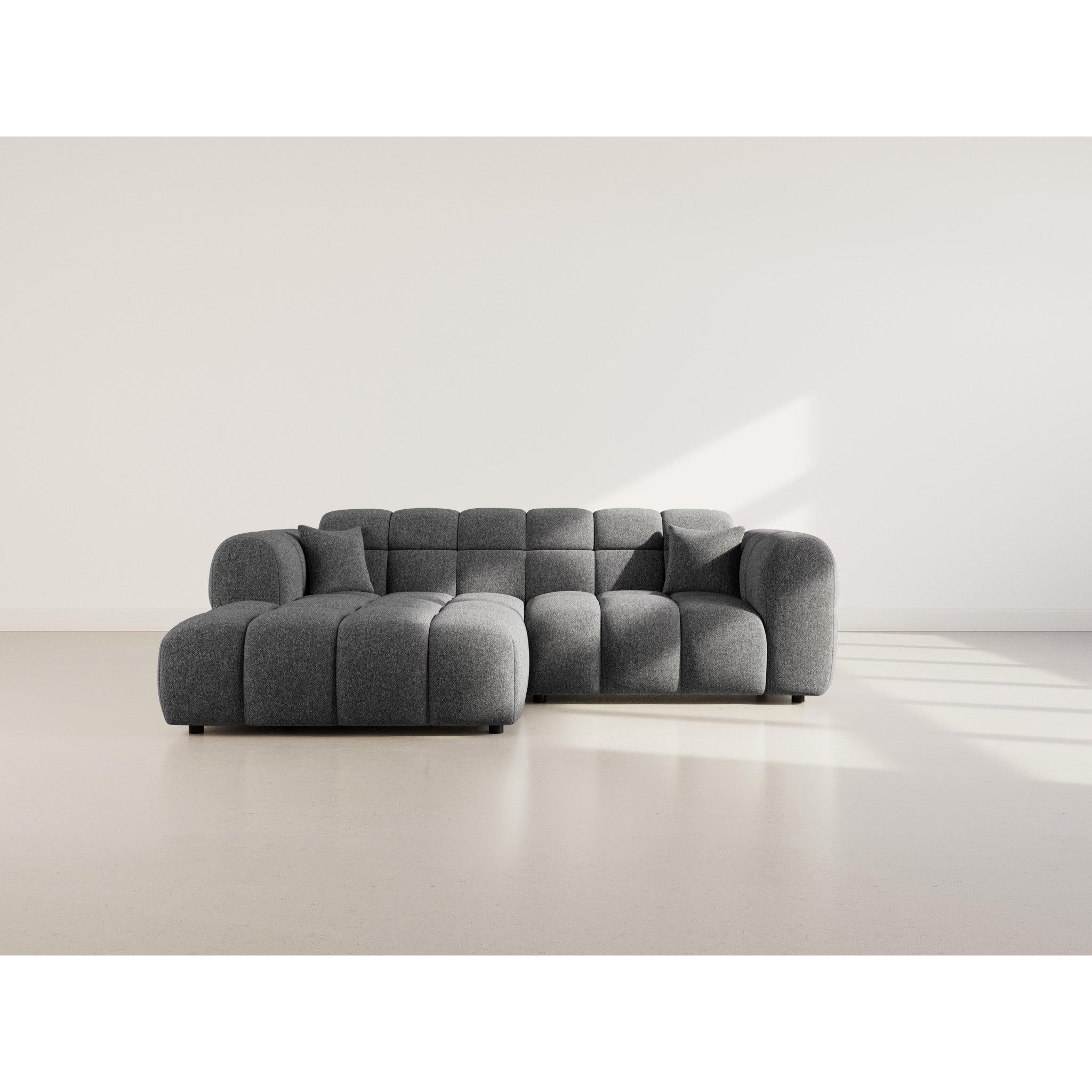 Mini Ray - Canapé D'Angle - 4 Places - Tissu Texturé - Gris Anthracite