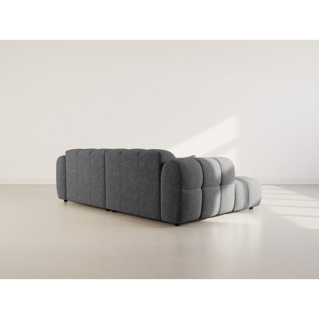Mini Ray - Canapé D'Angle - 4 Places - Tissu Texturé - Gris Anthracite