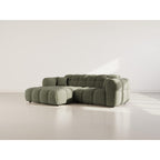 Mini Ray - Canapé D'Angle - 4 Places - Tissu Texturé - Vert Kaki