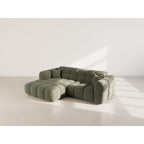 Mini Ray - Canapé D'Angle - 4 Places - Tissu Texturé - Vert Kaki