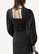 Ganni - Mini Robe Ouverte Dans Le Dos - Noir - Femme