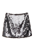 Jupe Courte À Sequins Marron