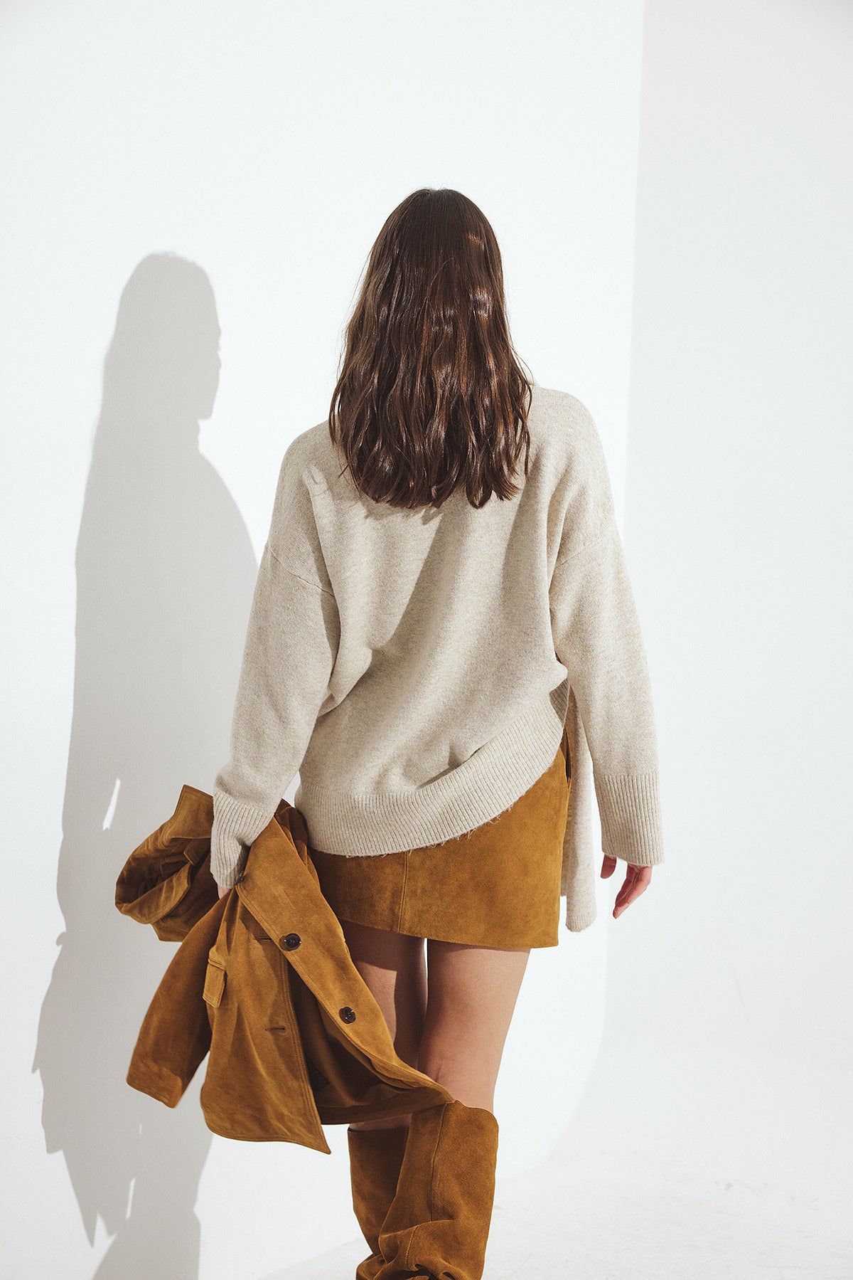 Jupe Mini Suede - Marron Moyen