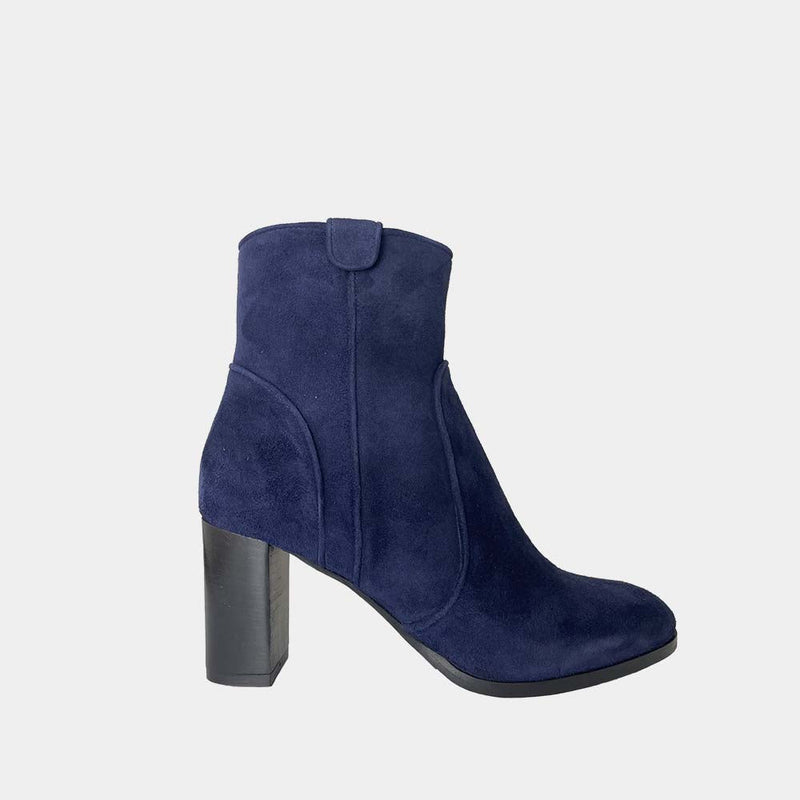 Bottines Ann Tuil Miniature - Velours Bleu Marine