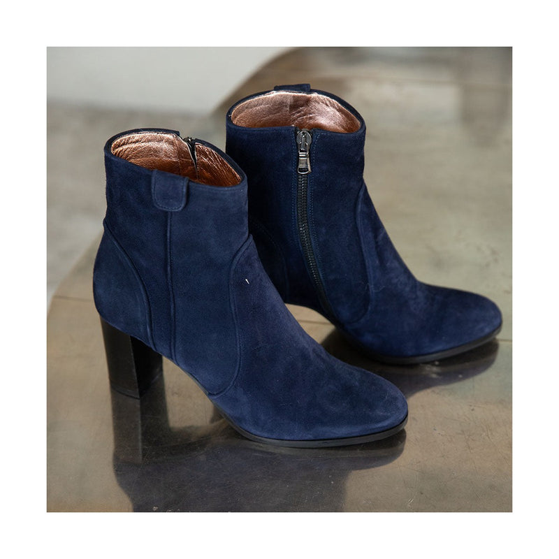 Bottines Ann Tuil Miniature - Velours Bleu Marine