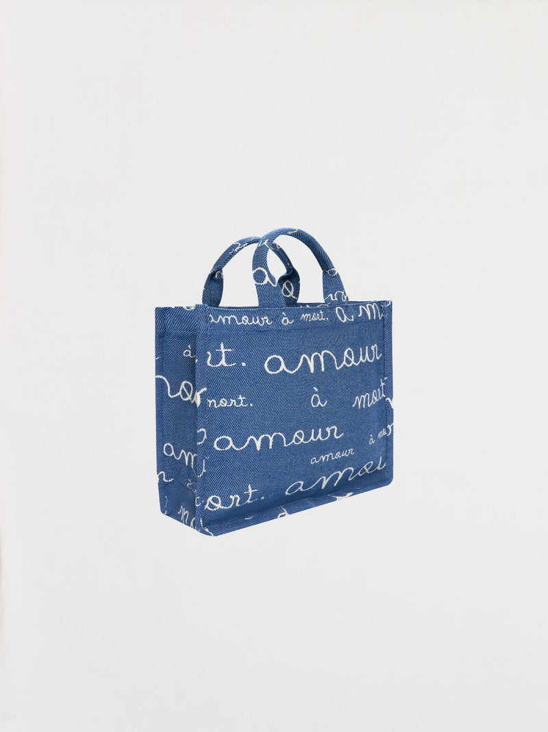 Mini cabas AMOUR jacquard denim