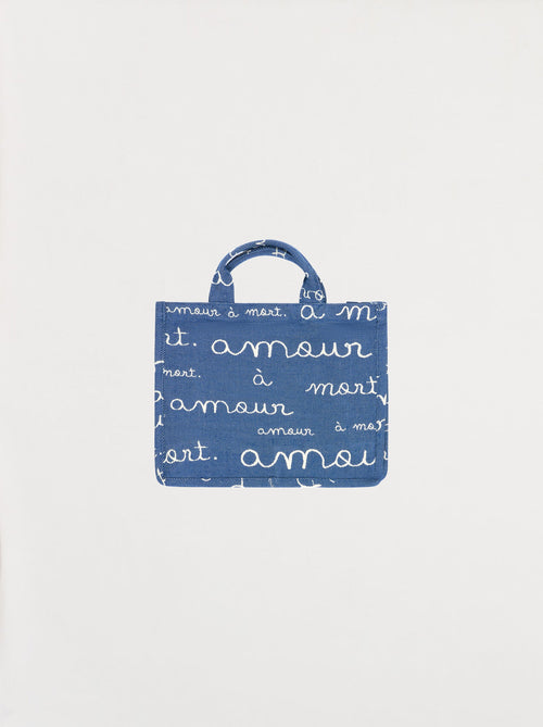 Mini cabas AMOUR jacquard denim