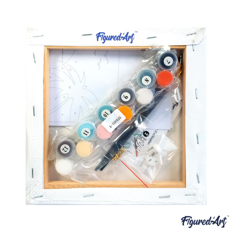 Mini Peinture Par Numéros 20X20Cm Avec Cadre Vélo À Amsterdam