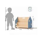 Bibliothèque Enfant Double-Face Sur Roulettes – Bleu Clair
