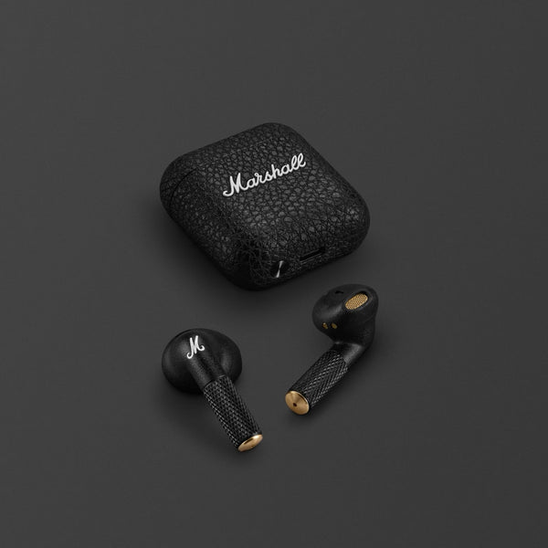 Marshall – Minor IV - Wireless Earbuds - Black, black wireless earbuds with charging case