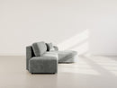 Miro - Convertible Corner Sofa With Box - 4 Seater - Textured Velvet - Gray