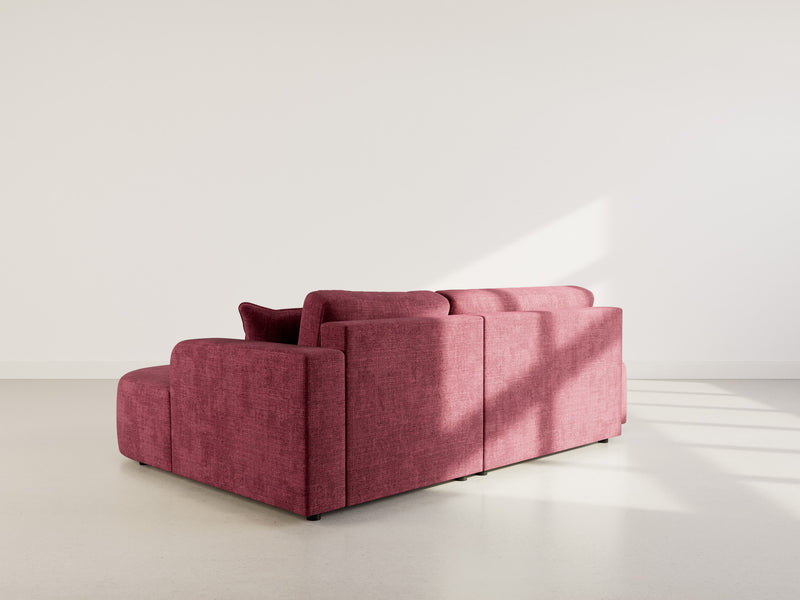 Miro - Convertible Corner Sofa With Box - 4 Seater - Textured Velvet - Plum
