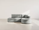 Miro - Convertible Corner Sofa With Box - 4 Seater - Textured Velvet - Gray