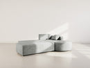 Miro - Convertible Corner Sofa With Box - 4 Seater - Textured Velvet - Gray