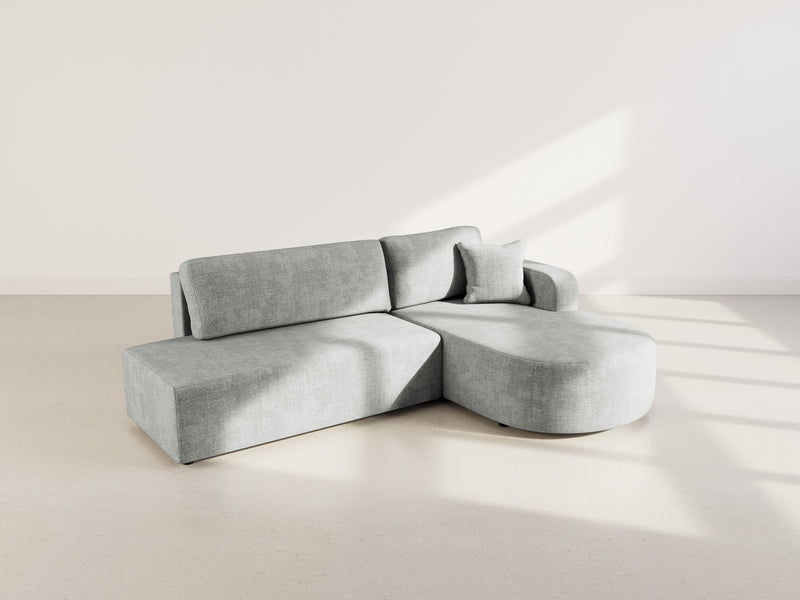 Miro - Convertible Corner Sofa With Box - 4 Seater - Textured Velvet - Gray