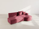 Miro - Convertible Corner Sofa With Box - 4 Seater - Textured Velvet - Plum